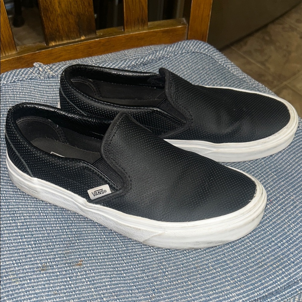 Vans Men's / Women’s Black and White Slip-On Loafers - Picture 1 of 5